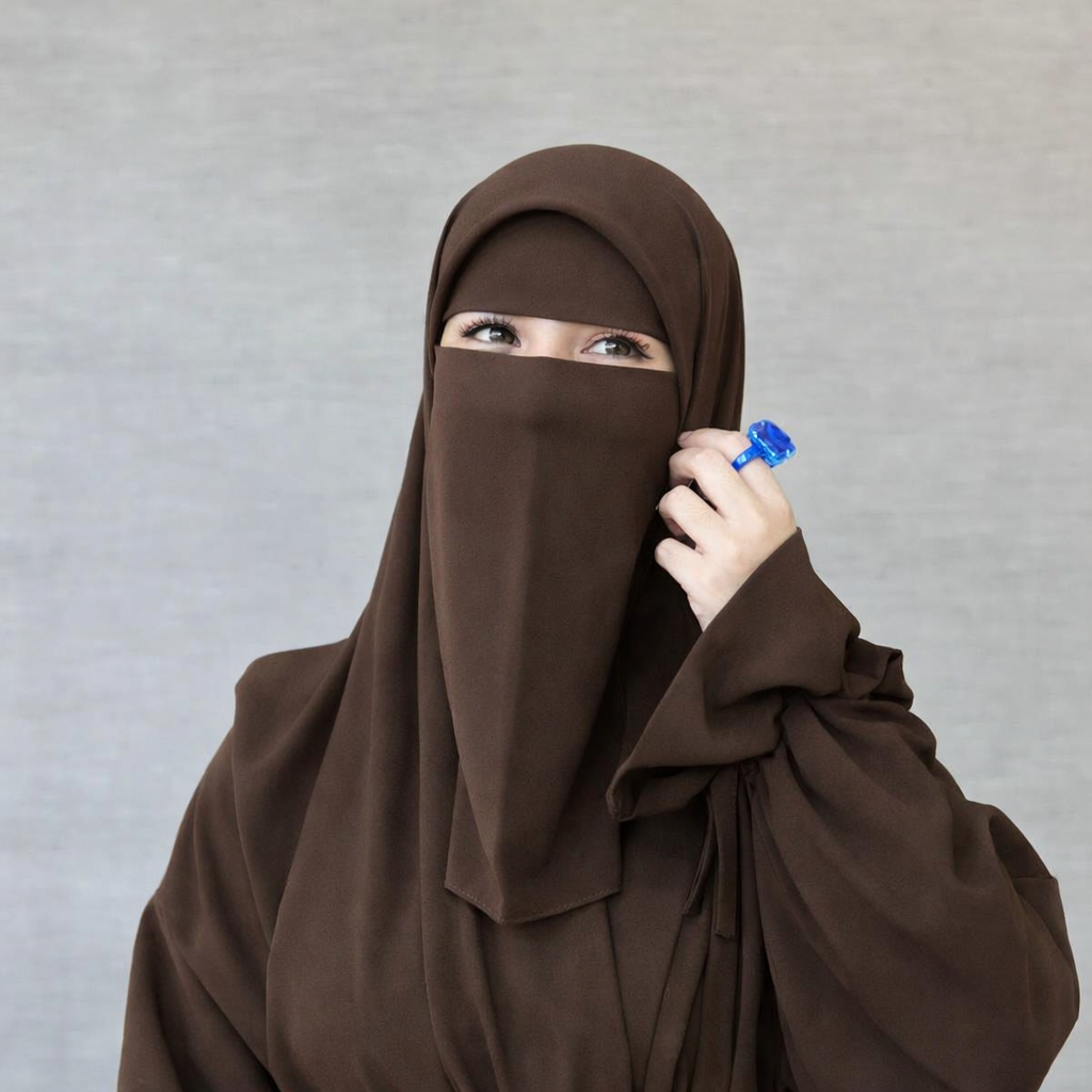 طقم نقاب + خمار ماليزي خامة بريميوم - الخليجي براند - الصورة 8